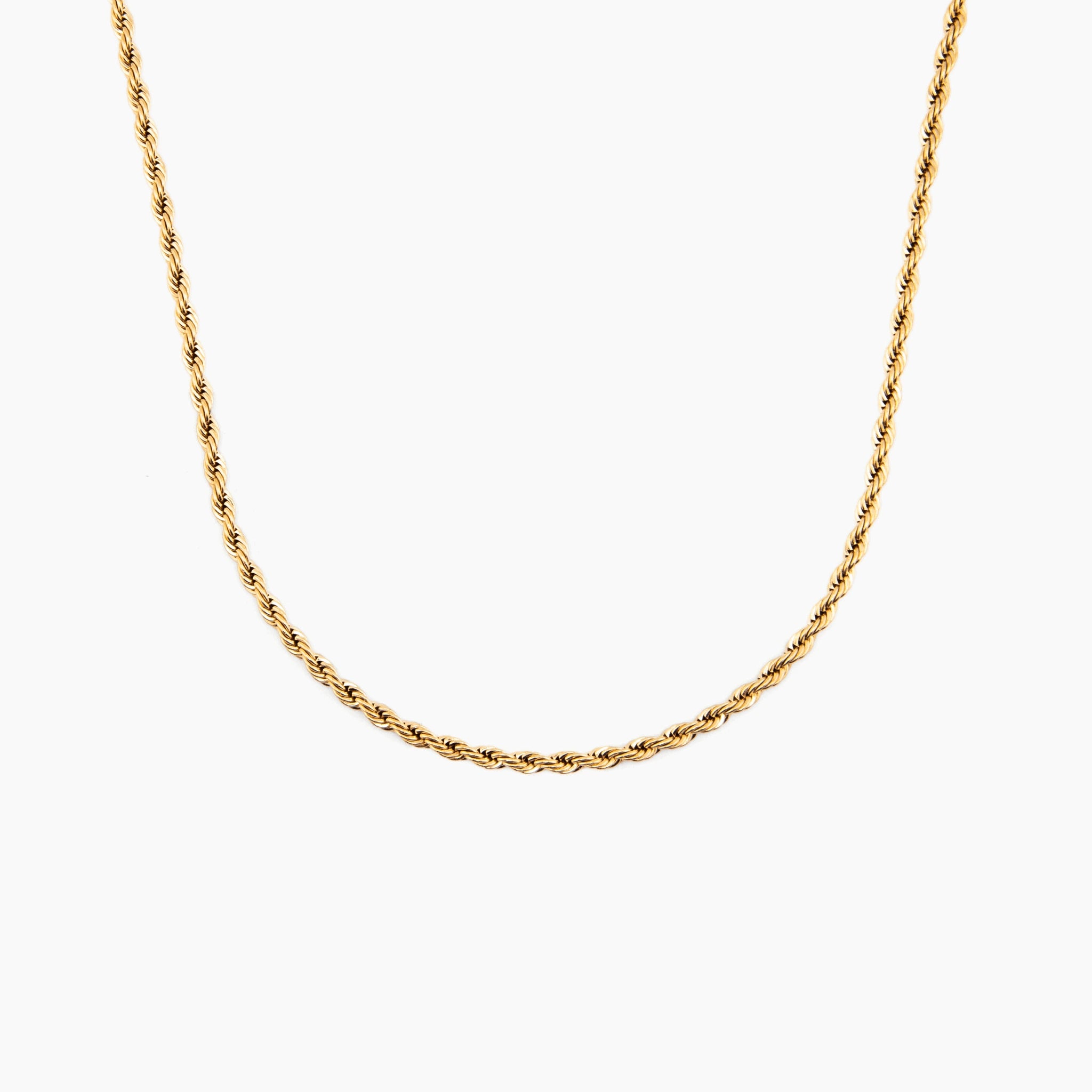 bold twisted rope chain necklace in stainless steel
