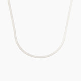 classic silver herringbone necklace in stainless steel, sleek and water-resistant