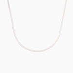 fine silver herringbone necklace made of stainless steel, ideal for layering