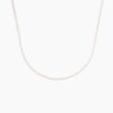 fine silver herringbone necklace made of stainless steel, ideal for layering