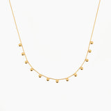 gold beaded drop necklace in stainless steel, dainty and elegant design