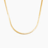 bold gold herringbone layering necklace in stainless steel