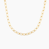 gold textured link necklace in stainless steel, bold and modern design