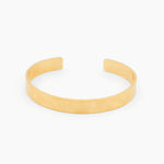 gold hammered cuff bracelet with open design