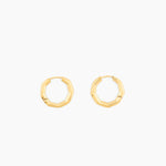 octagon shaped gold hoop earrings with polished finish