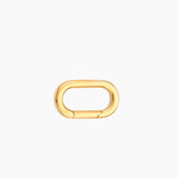Gold oval link clasp on a white background
