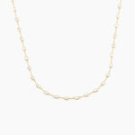 pearl chain choker necklace in stainless steel, elegant and waterproof design
