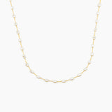 pearl chain choker necklace in stainless steel, elegant and waterproof design
