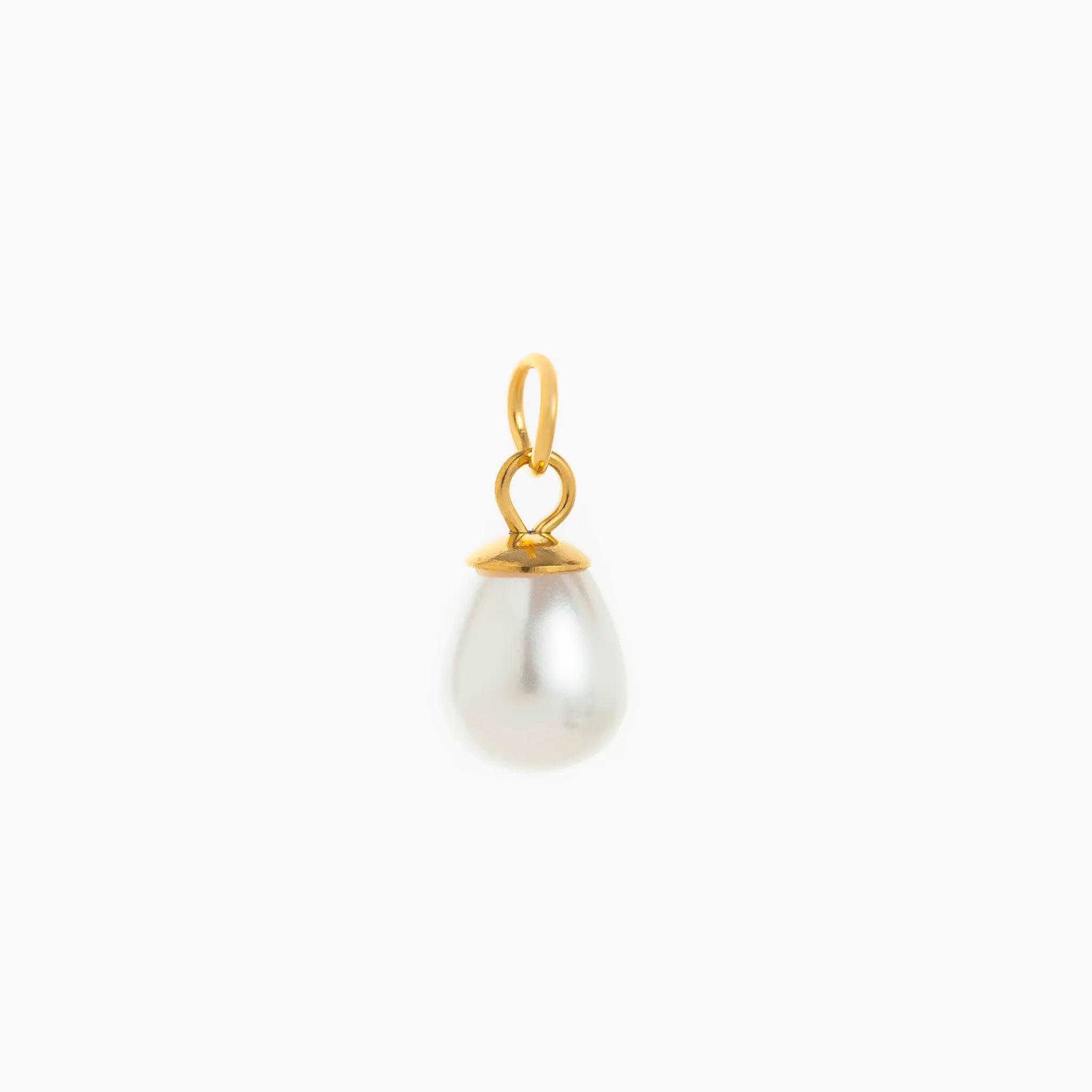 Pearl drop pendant on a white background
