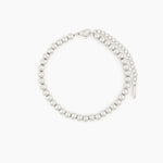silver beaded bracelet with adjustable clasp