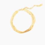 triple herringbone chain bracelet in gold stainless steel